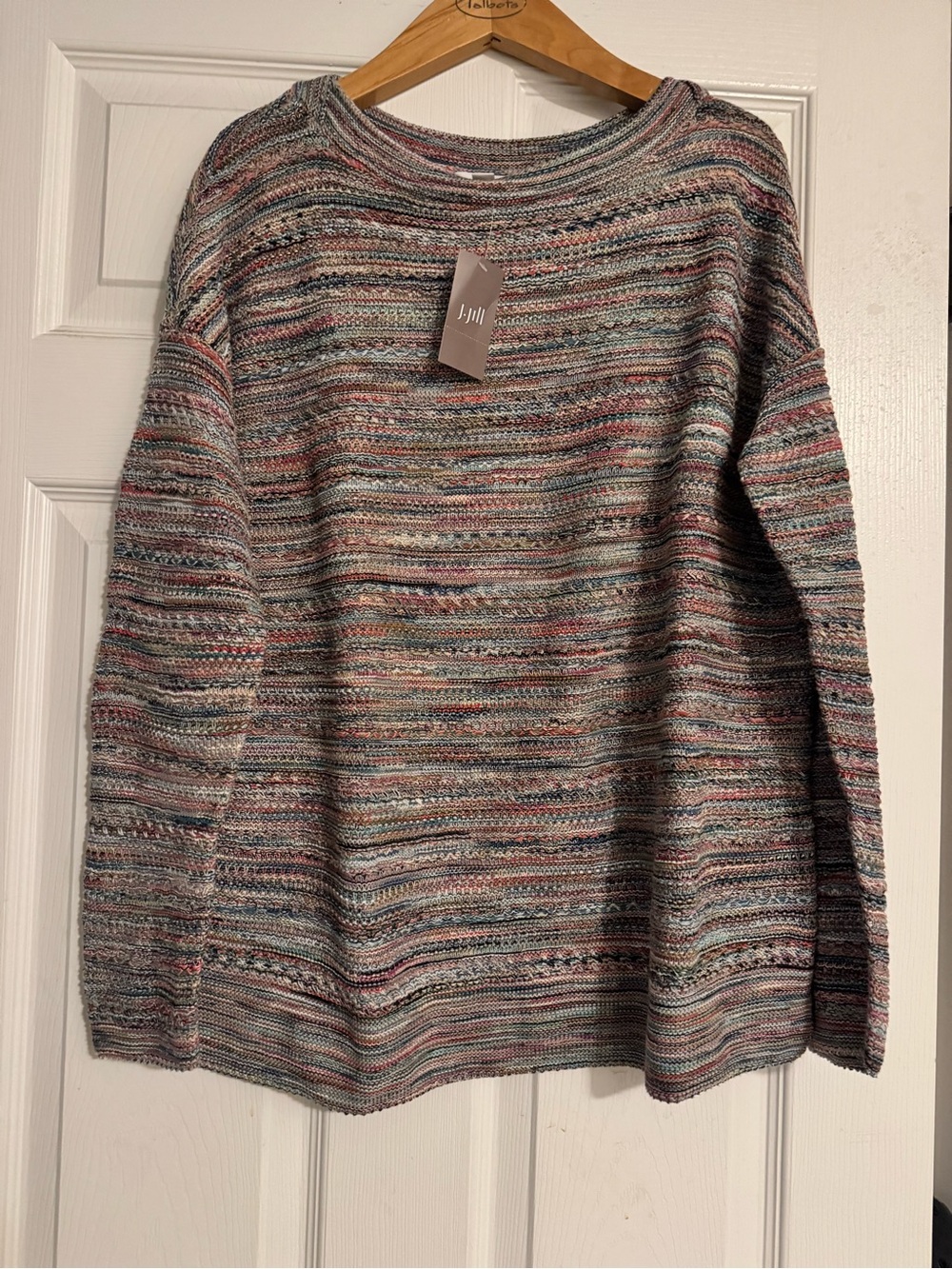 NWT J Jill Multicolor Striped Knit Women's Crewneck Sweater
